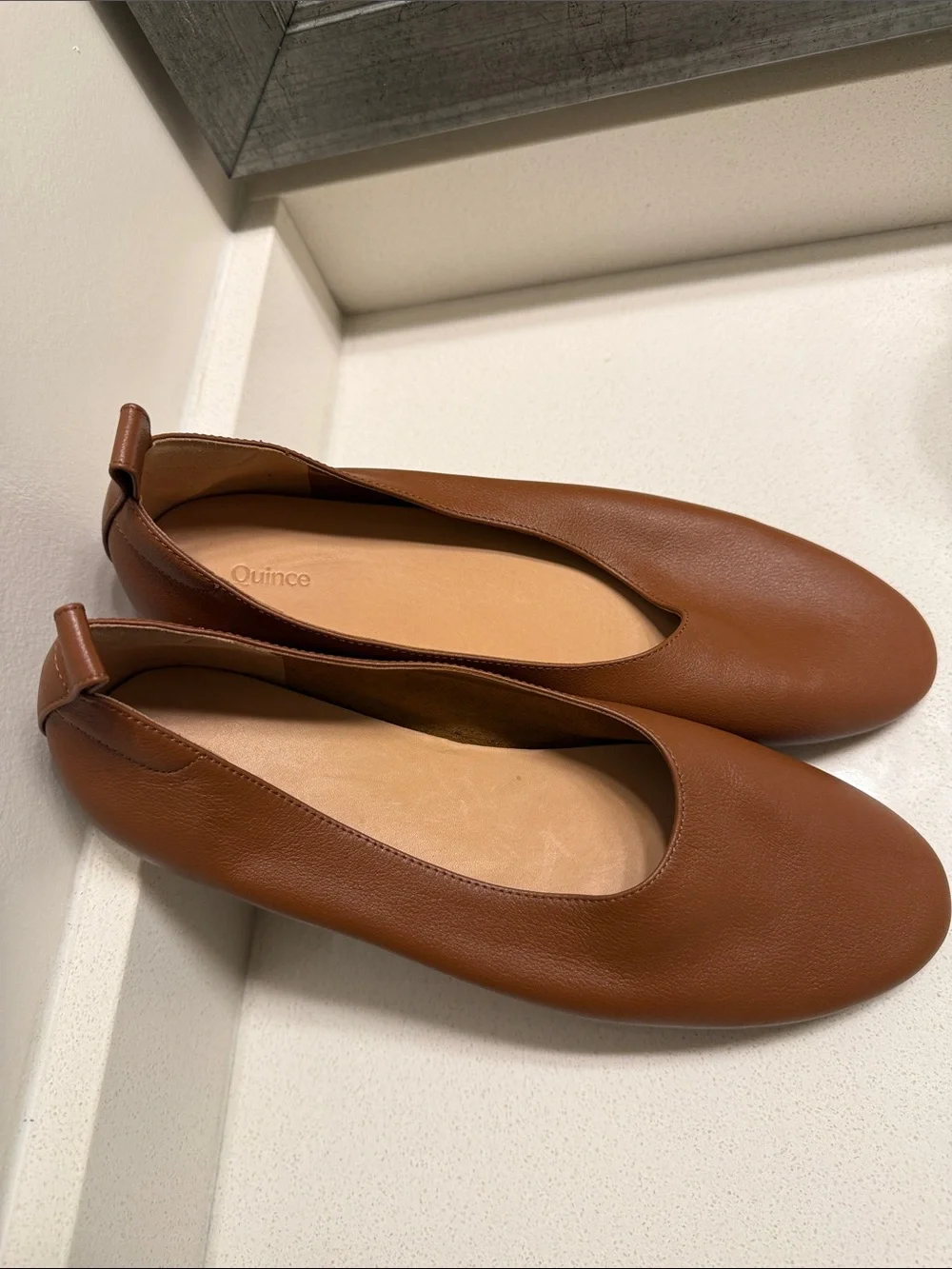 Quince Women's Cognac Slip-On Leather Flats